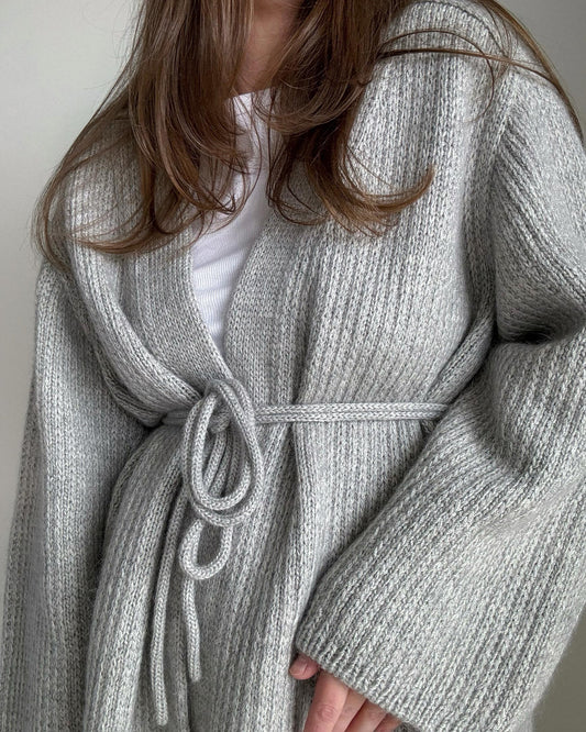 Elegant Chantal Cardigan knitted in soft woolen merino plus silk blend.