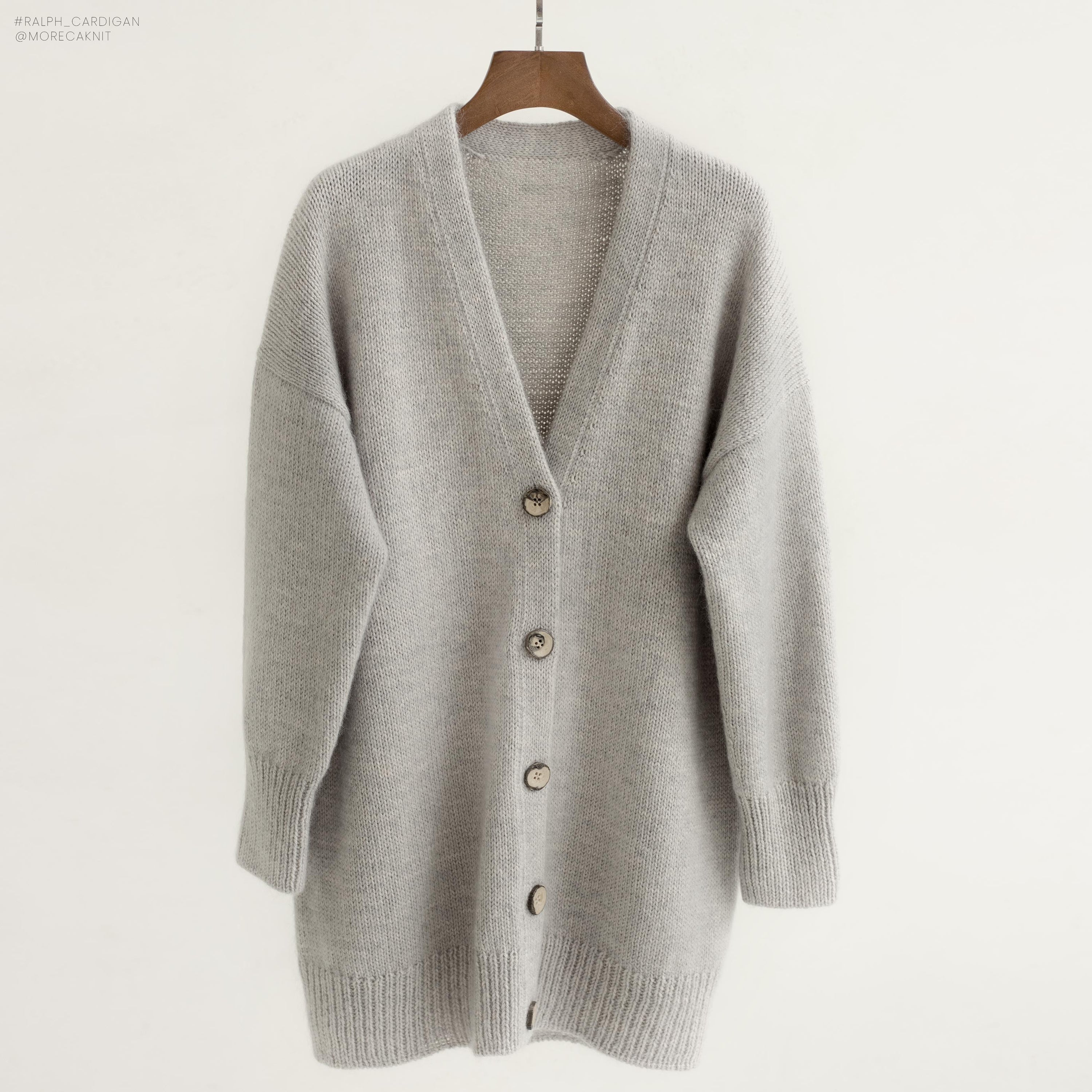 Morecaknit's Ralph Cardigan with drop shoulders