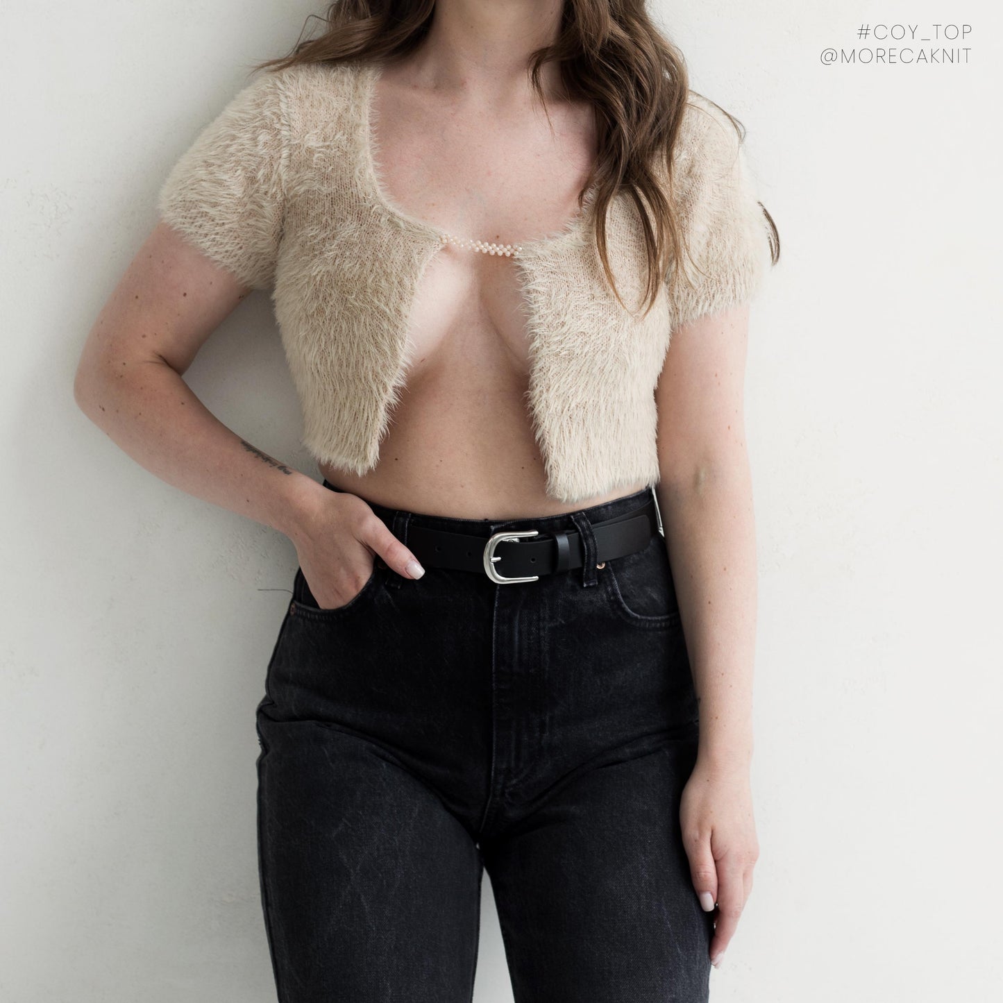 Coy Top Opened knitting pattern with Italian Bind-OFF technique