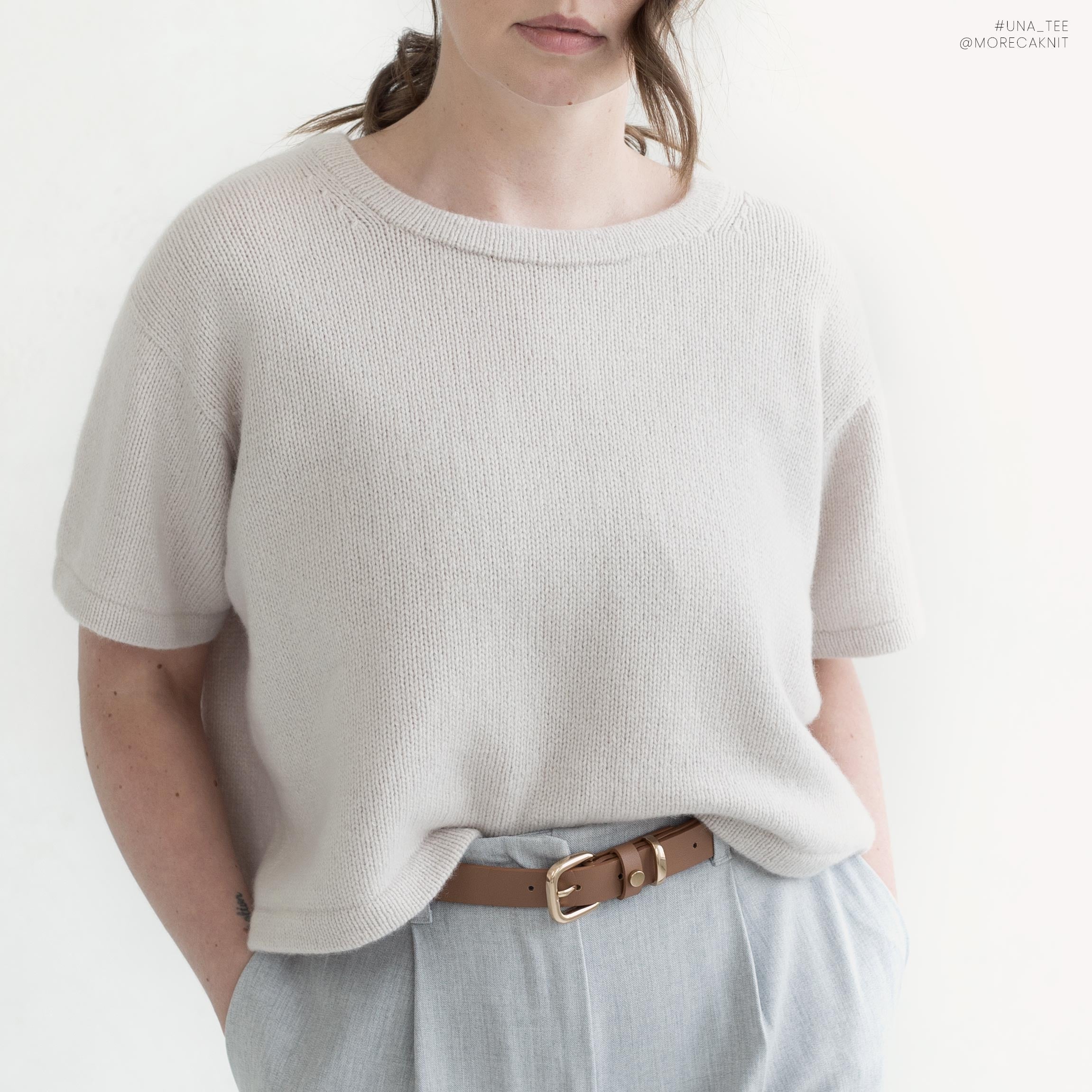 Morecaknit's Una Tee with drop shoulders design