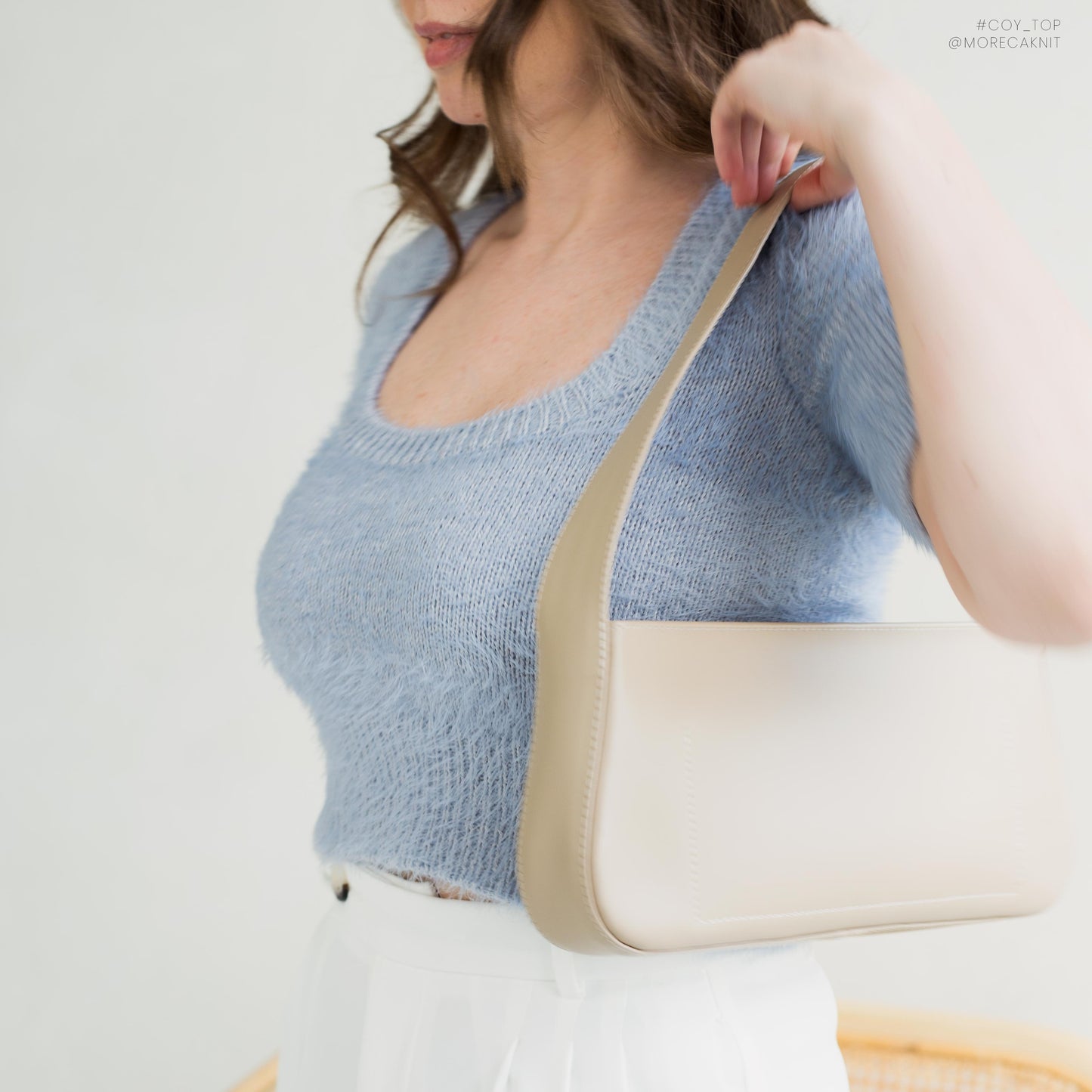 Coy Top Closed knitting pattern with Crochet Provisional