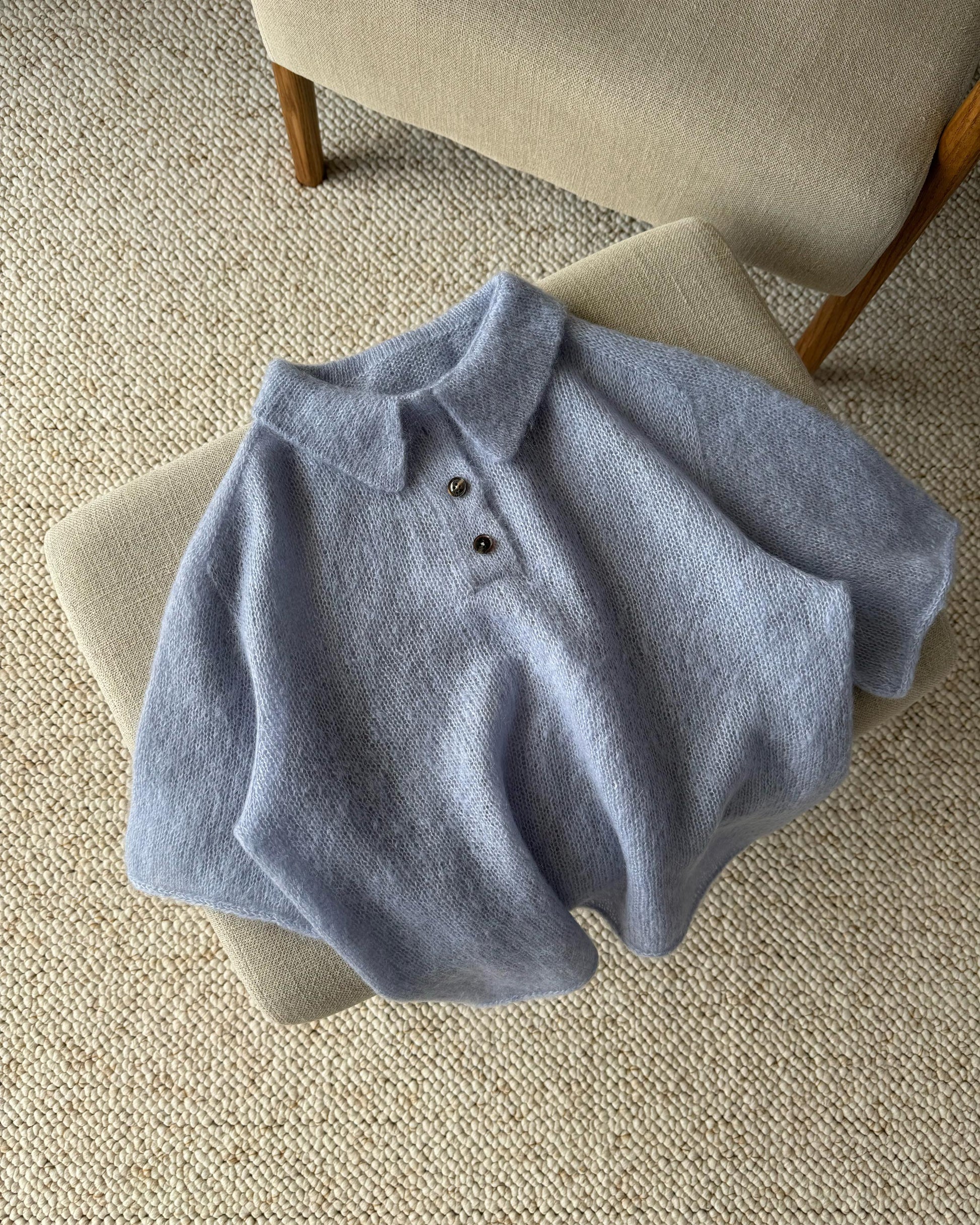 Knit Guide for a soft, feminine Maren Tee shirt with top-down construction and aesthetic drop shoulder detail, designed by morecaknit.
