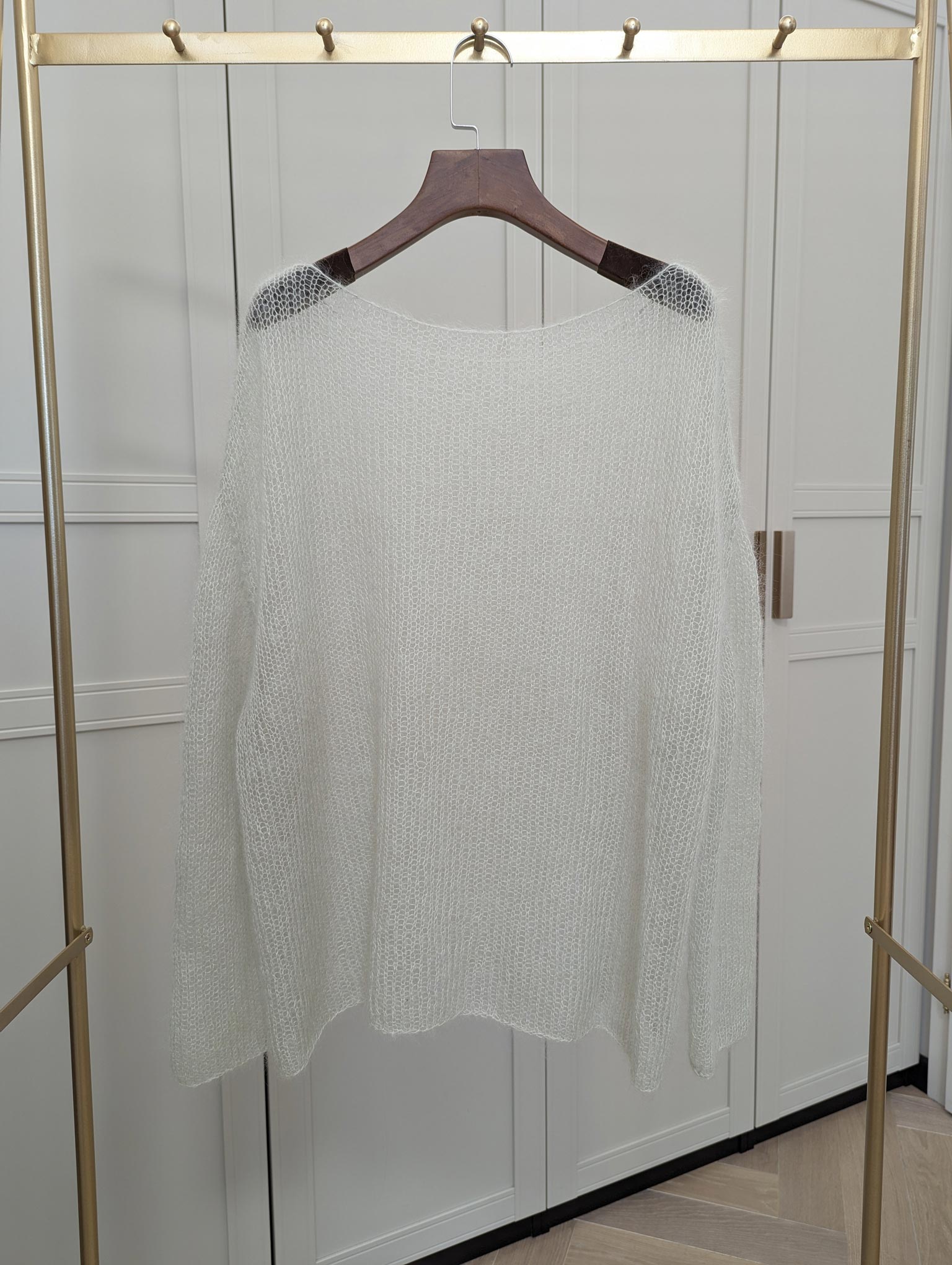 Buy the Thin Jumper knitting pattern, knit with large needles for a delicate result