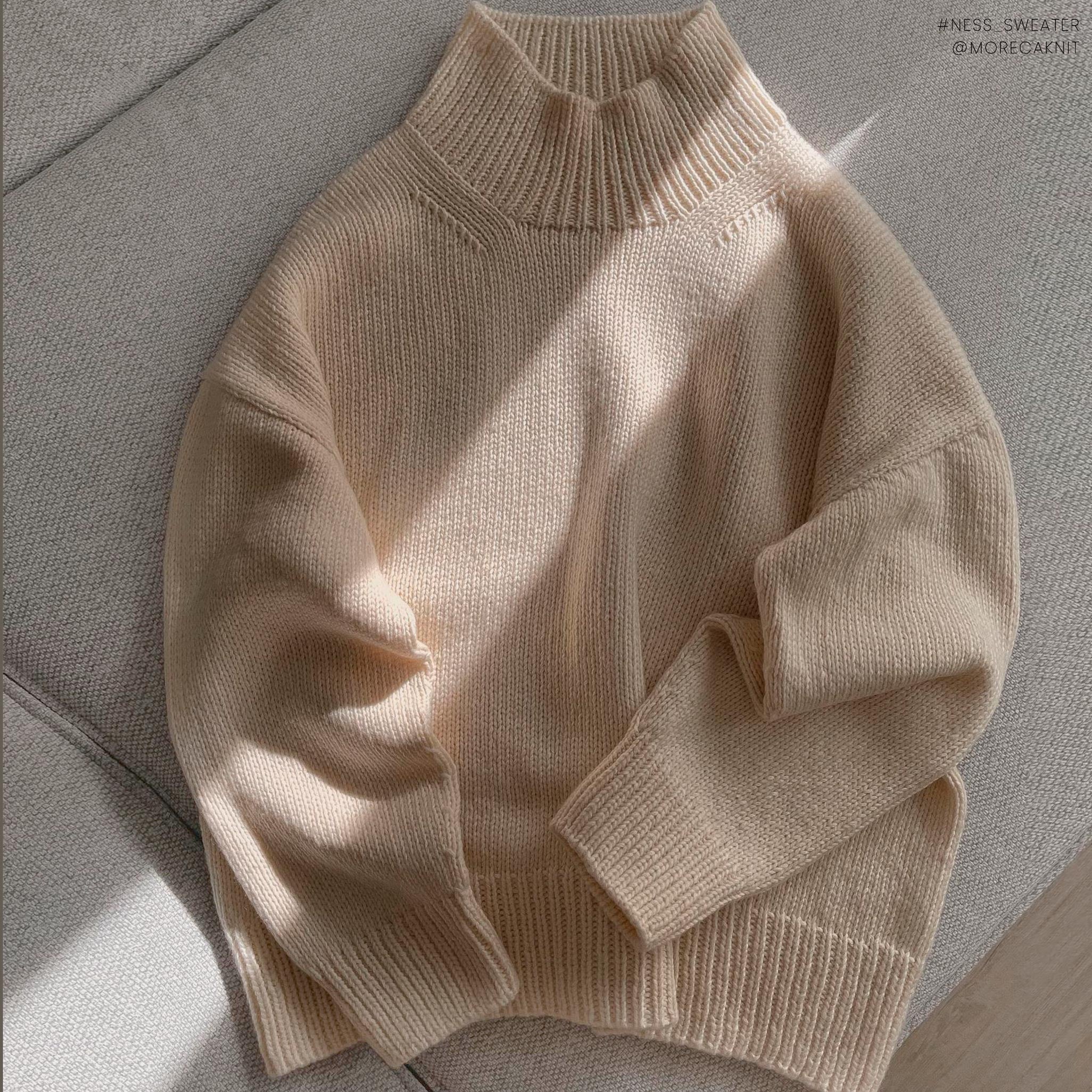 Knitting tutorial for drop shoulders Ness Sweater