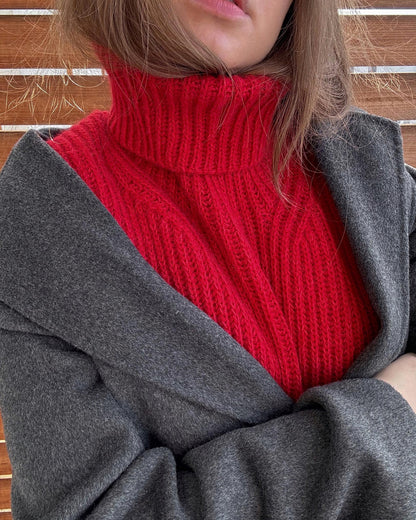 Knit Guide for Bobbi Neck Warmer, a sophisticated knitted neck accessory.