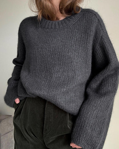 Knit your own Chantal Sweater with this easy-to-follow knitting pattern for a sophisticated, relaxed fit garment.