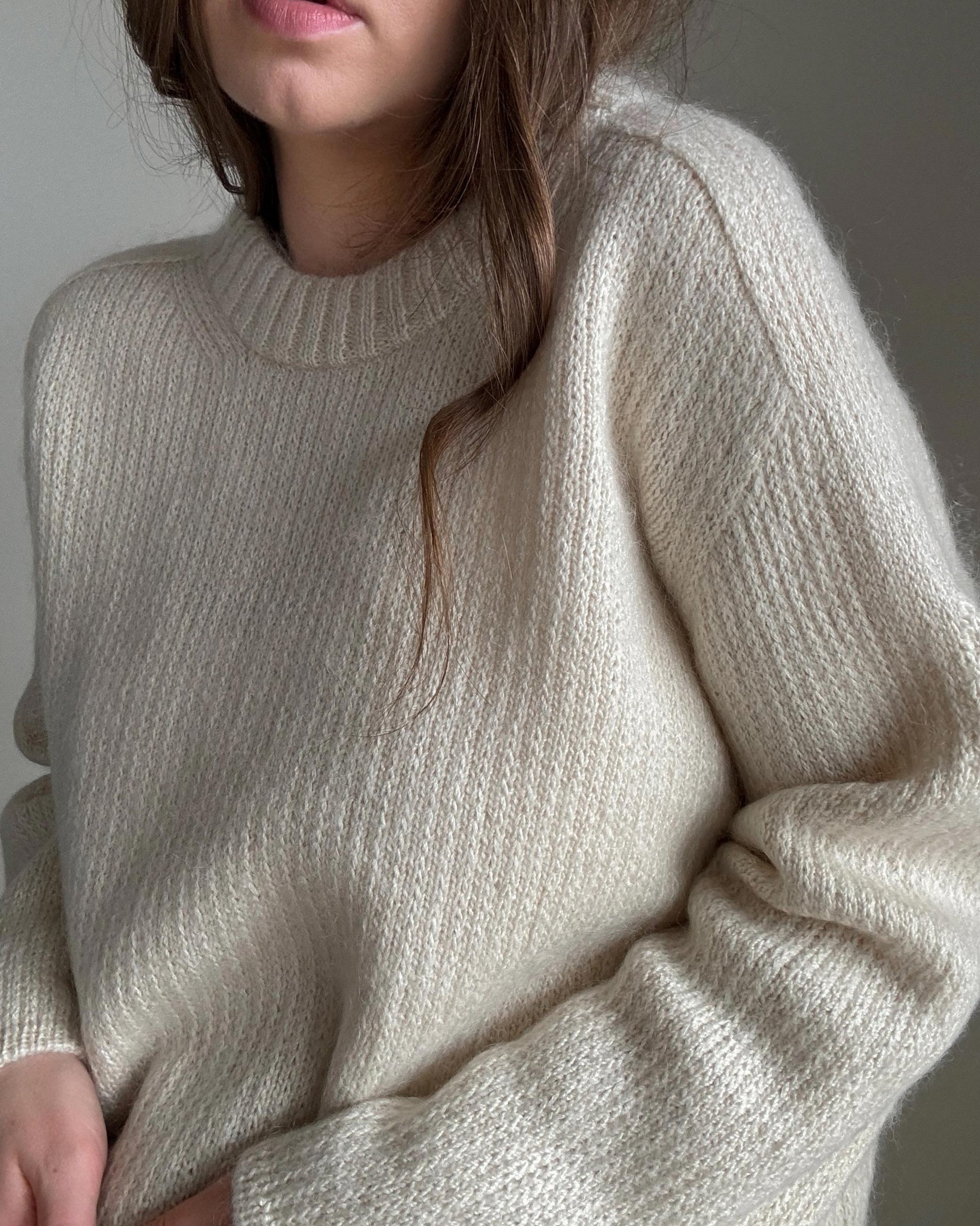 Sport gauge knit scheme for Chantal Sweater, a basic yet refined garment for women's knitwear.
