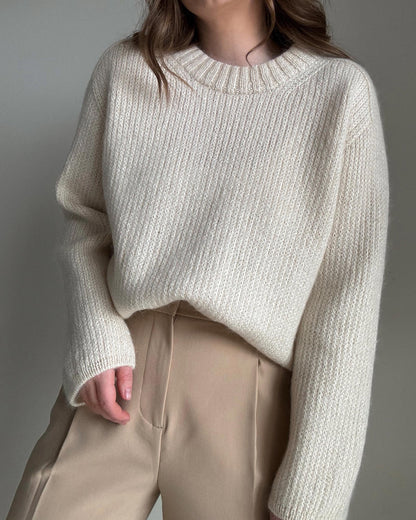 Detailed knitting instructions for Chantal Sweater, showcasing a top down construction and elegant design.
