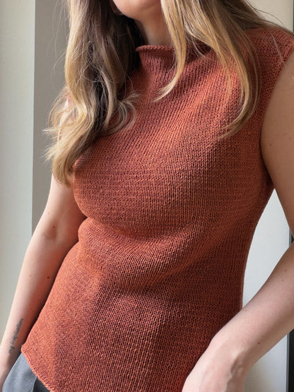 Gia Top de Moreca Knit en jersey endroit avec un échantillon de 20 mailles et une texture lisse