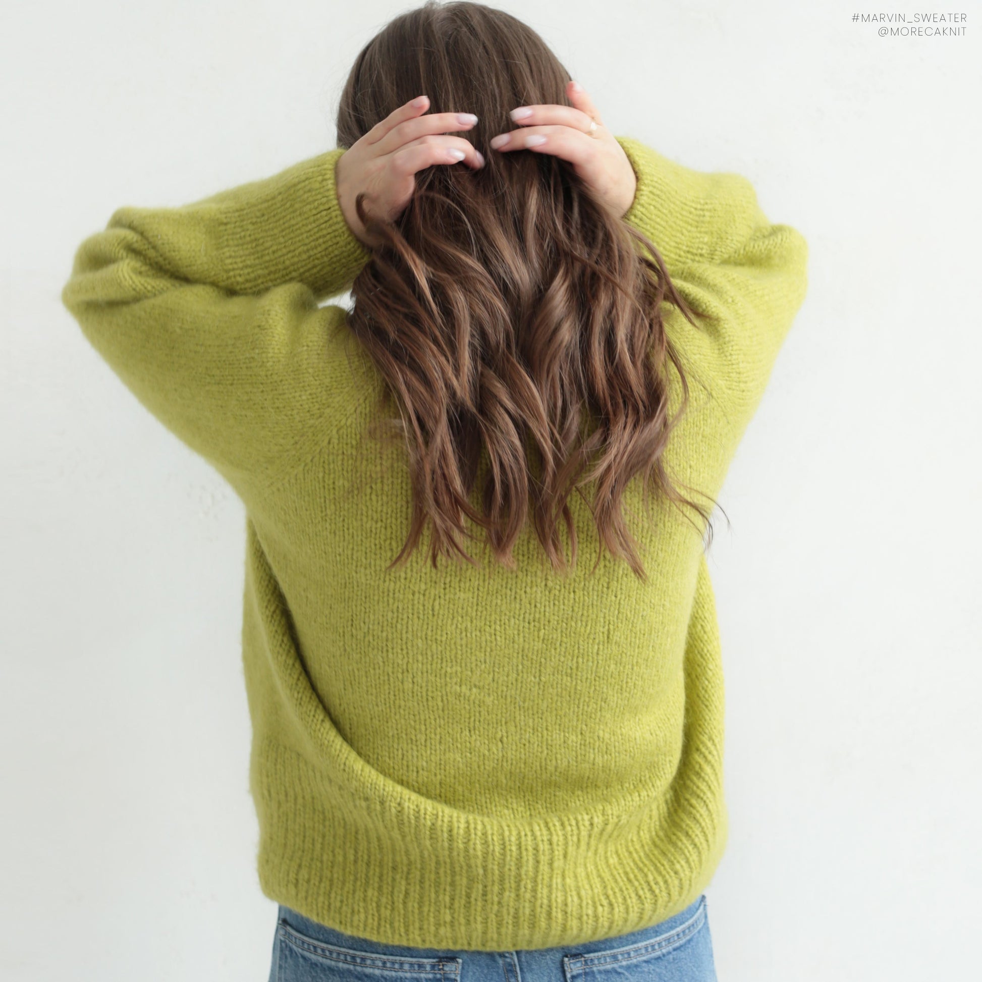 Marvin Sweater, a warm oversized sweater knitting pattern by MorecaKnit