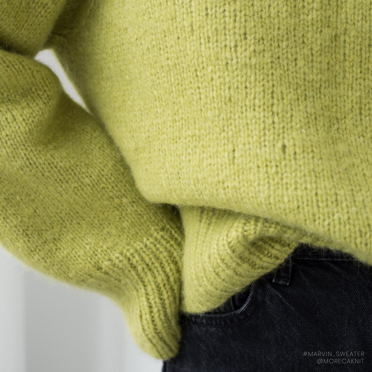 Shop the comfortable and oversized Marvin Sweater knitting pattern by MorecaKnit