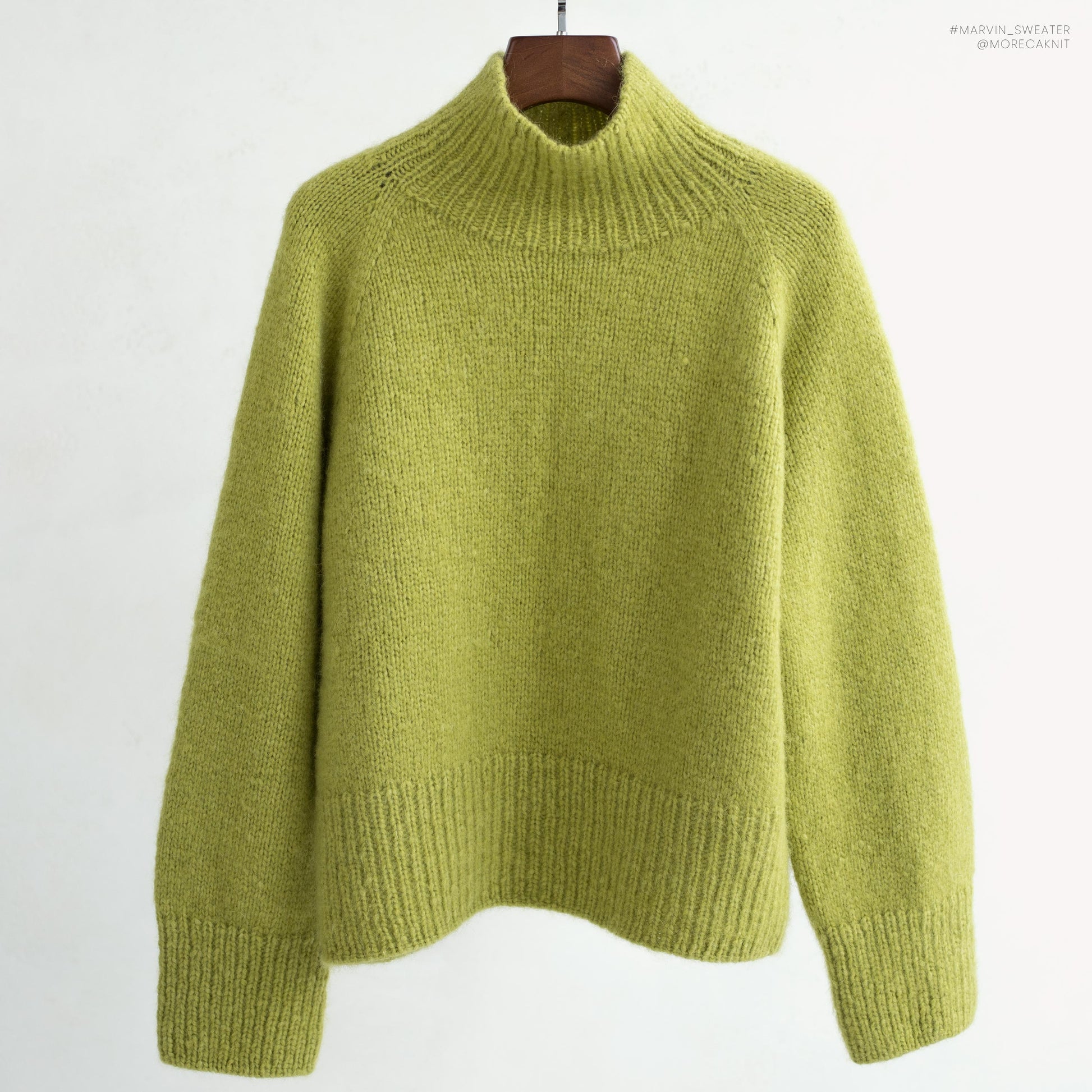 Buy knitting pattern for Marvin Sweater, with Italian bind-off and backward loop method