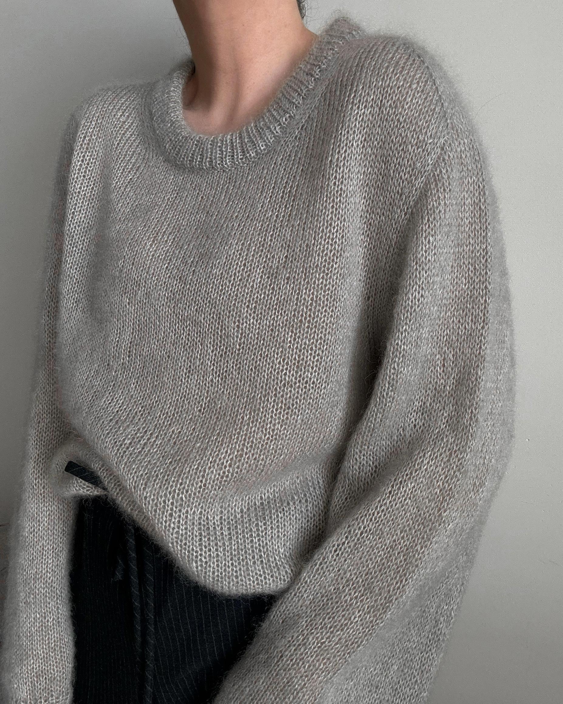 Grey knit sweater best sale