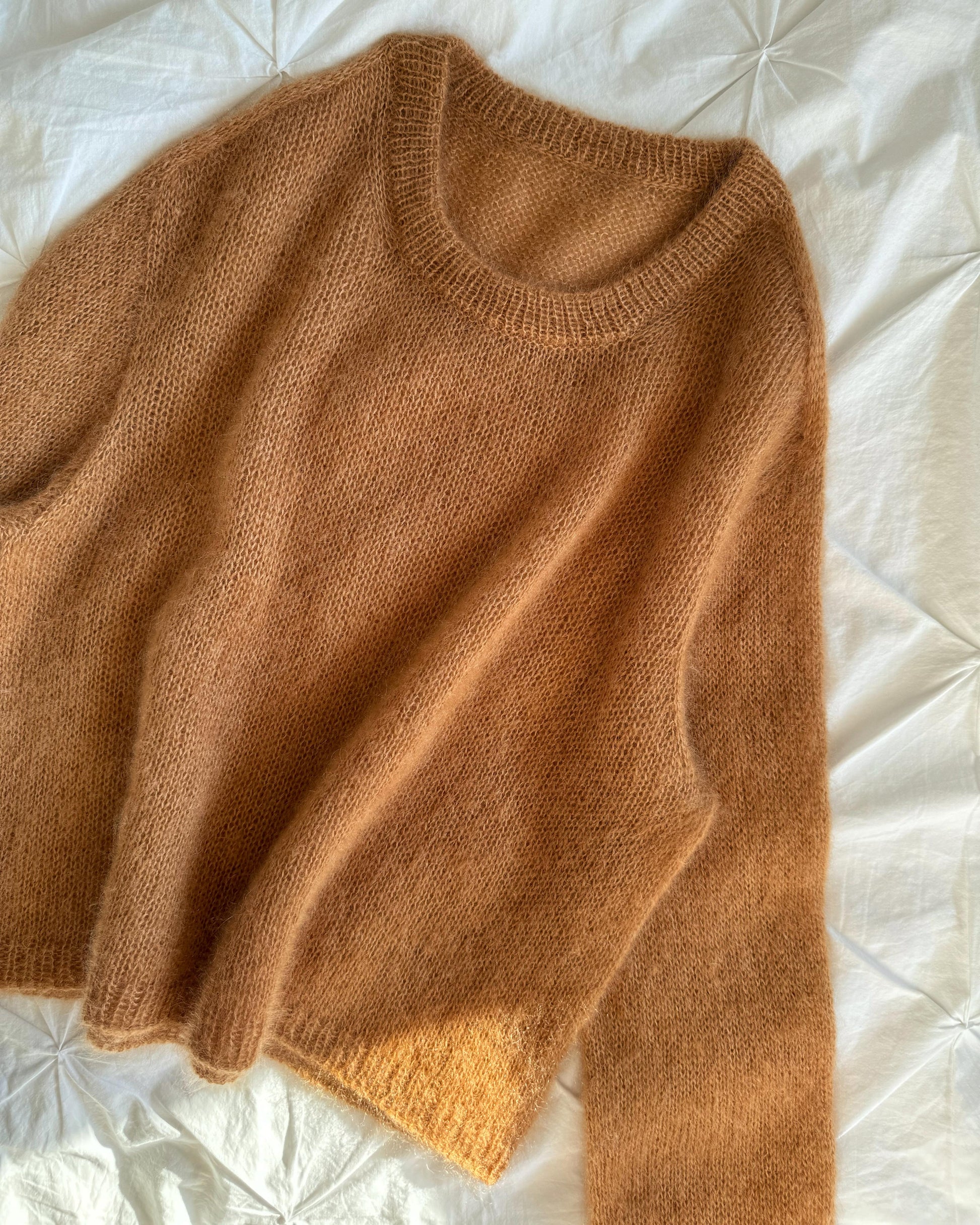 Elegant and basic design of Micaela Sweater by MorecaKnit.