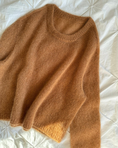 Elegant and basic design of Micaela Sweater by MorecaKnit.