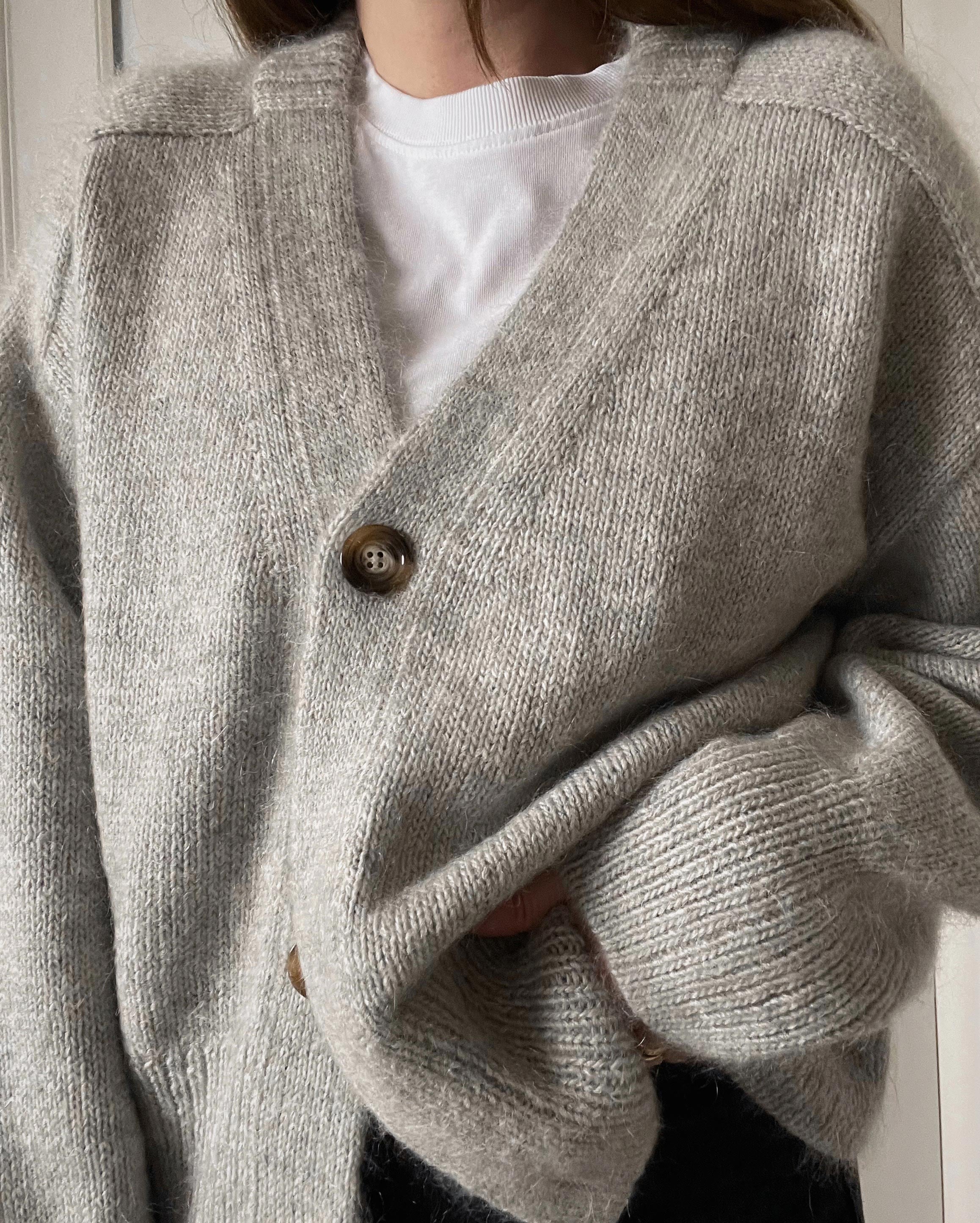 Grey shop cardigan knit