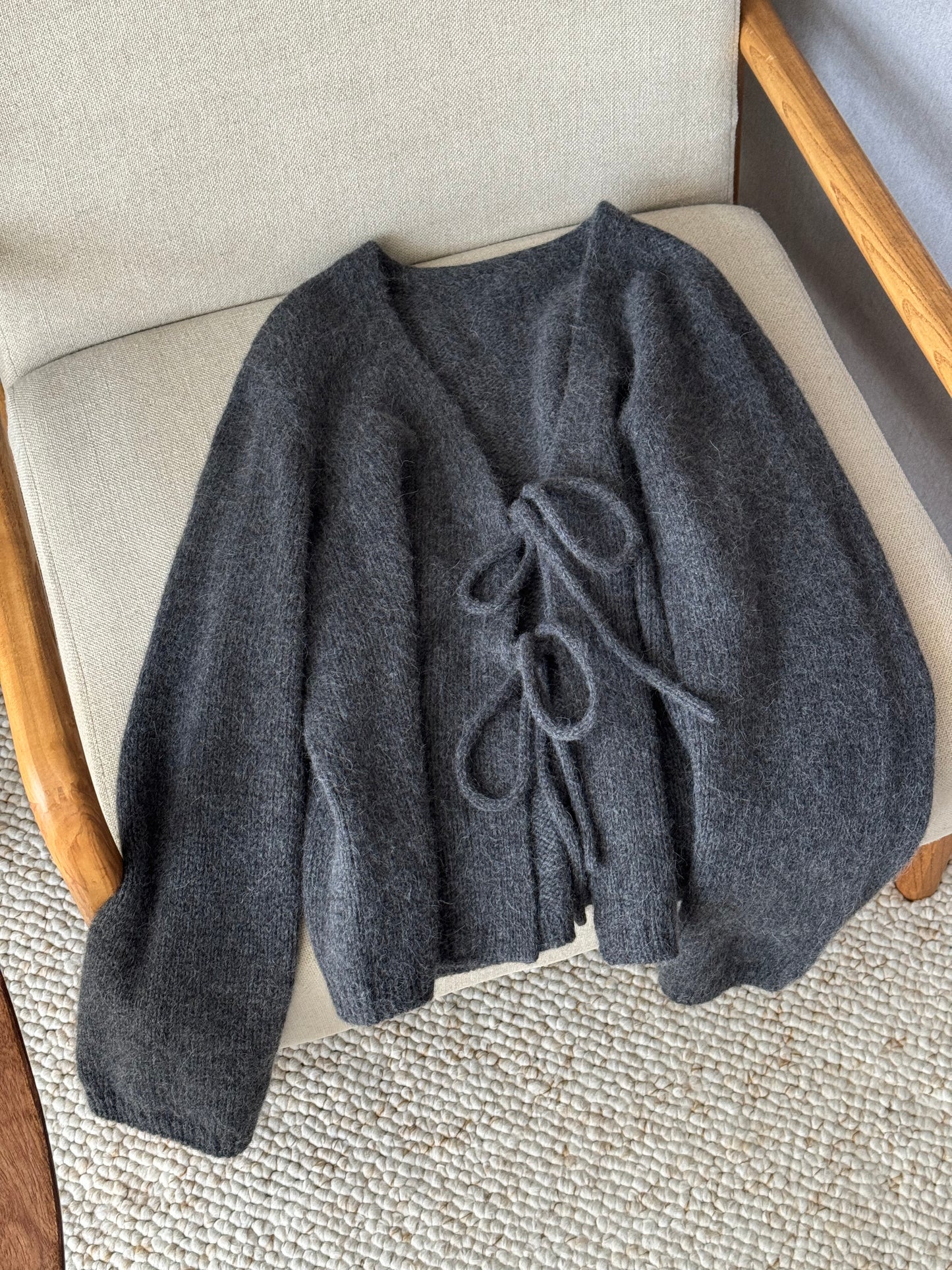 Knitting instructions for a basic yet classic Solene Cardigan.