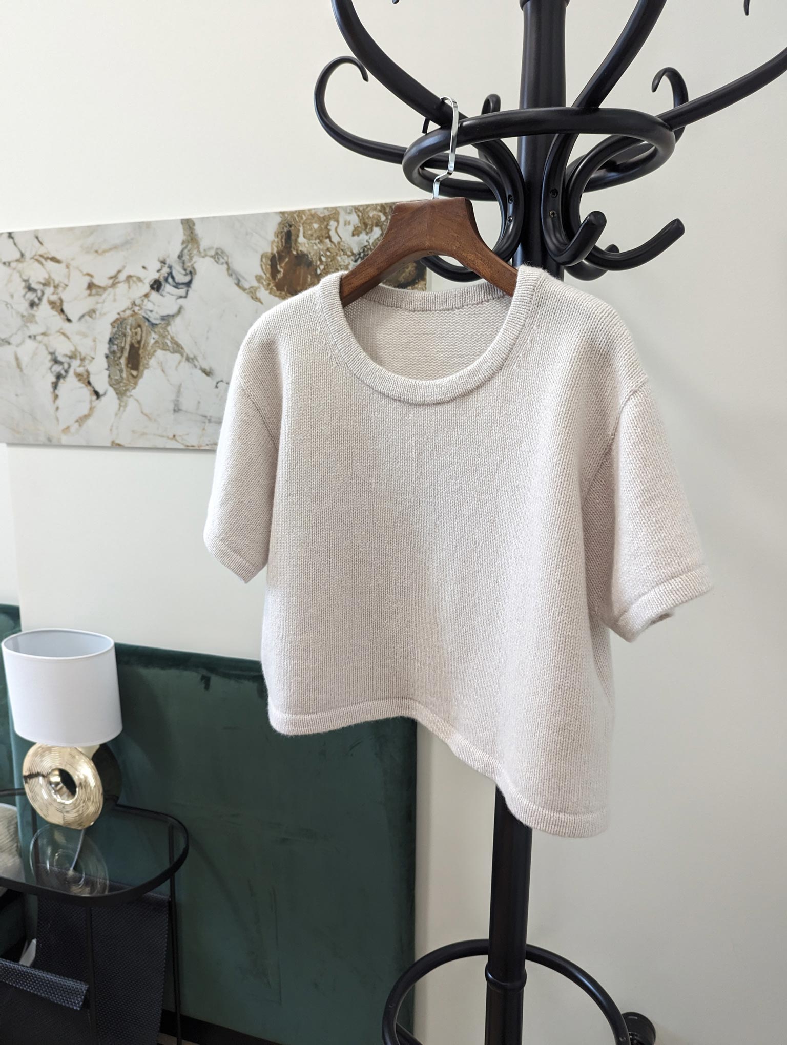 Knit your own classic T-shirt using the pattern from MorecaKnit's shop